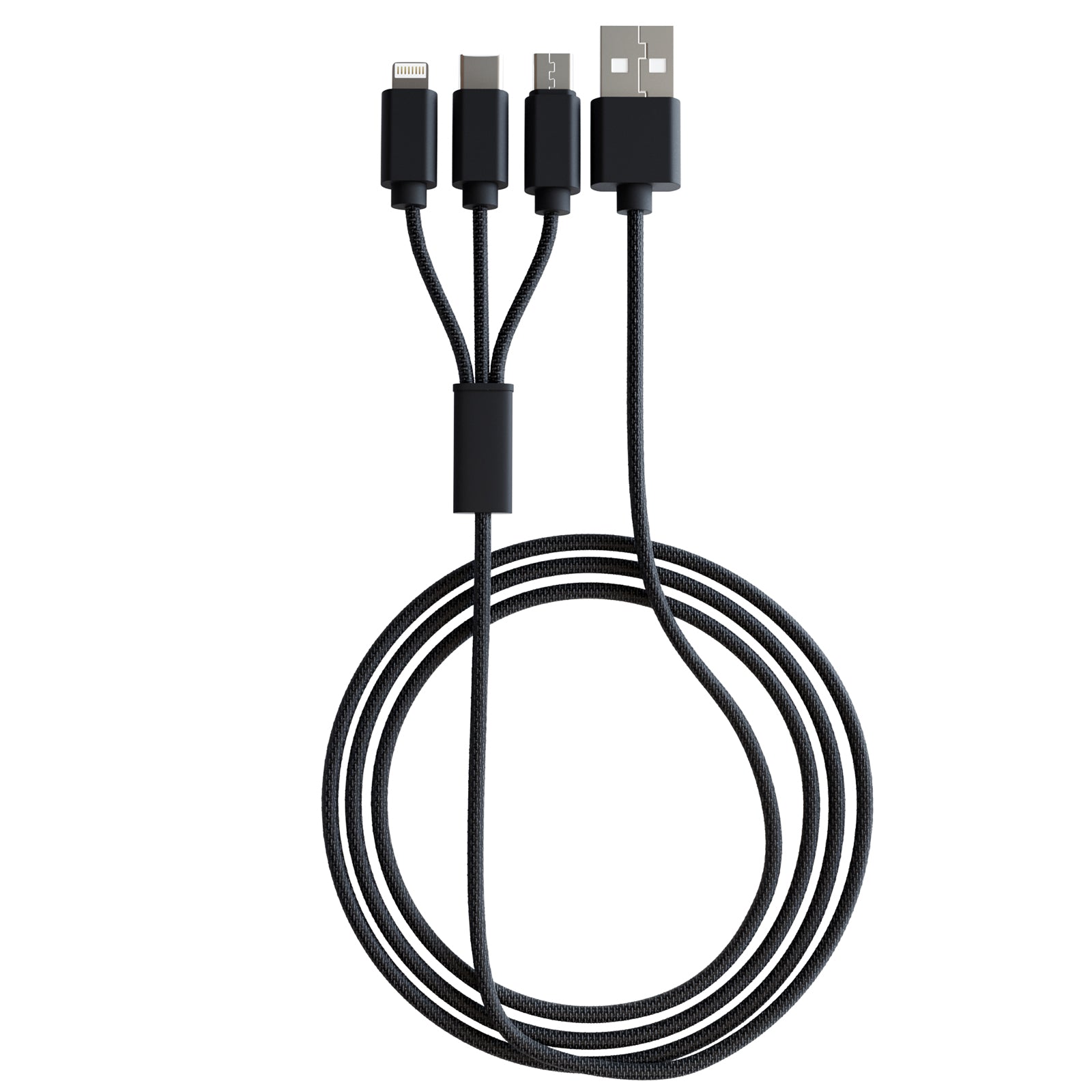 JuiceBack: Data Blocking Charging Cable 3 in 1 | USB-A or C to Lightning, USB-C & Micro USB