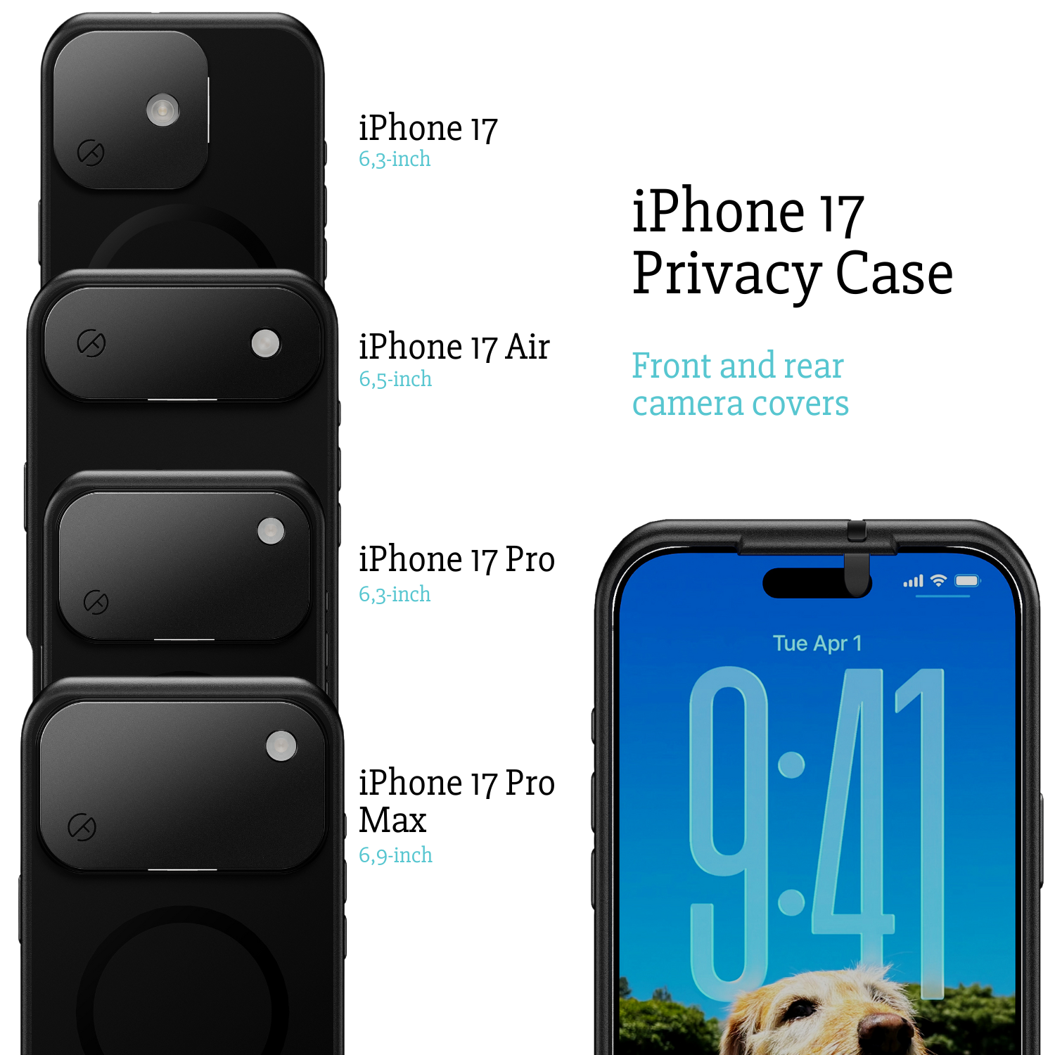 iPhone 17 privacy case with camera cover and lens protector – Spy-Fy